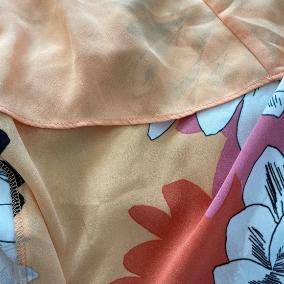 LEITH Dress Floral Wrap Lower Back High Low Front Lined Size S Cocktail NEW - Picture 7 of 16